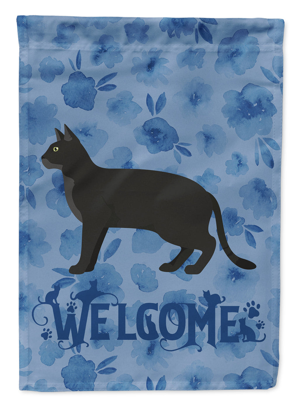 Chausie Black Cat Welcome Garden Flag Mailbox Decorative Yard Banner Outside Patio Artwork for Flower Beds, Garden Size, Multicolor