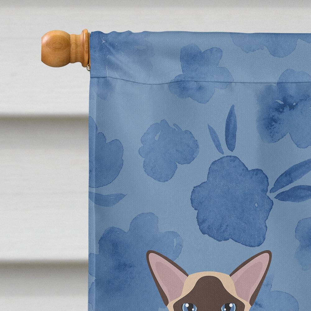 Colorpoint Longhair Cat Welcome House Flag 28x40 Porch Sleeve Pole Decorative Outside Yard Banner Artwork Wall Hanging, Polyester