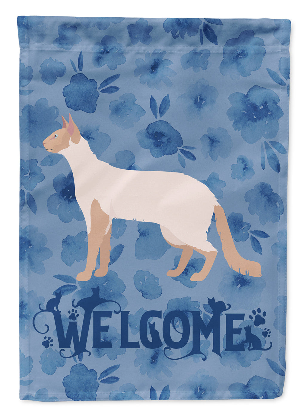 Colorpoint Longhair #2 Cat Welcome House Flag 28x40 Porch Sleeve Pole Decorative Outside Yard Banner Artwork Wall Hanging, Polyester