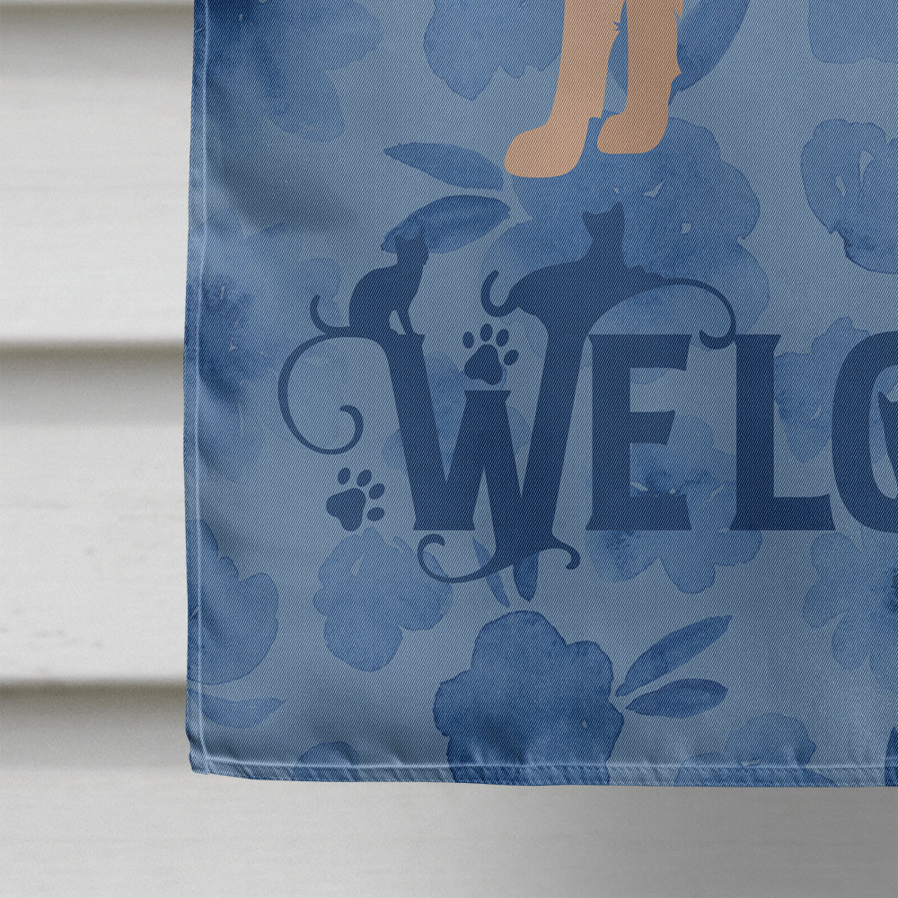 Colorpoint Longhair #2 Cat Welcome House Flag 28x40 Porch Sleeve Pole Decorative Outside Yard Banner Artwork Wall Hanging, Polyester