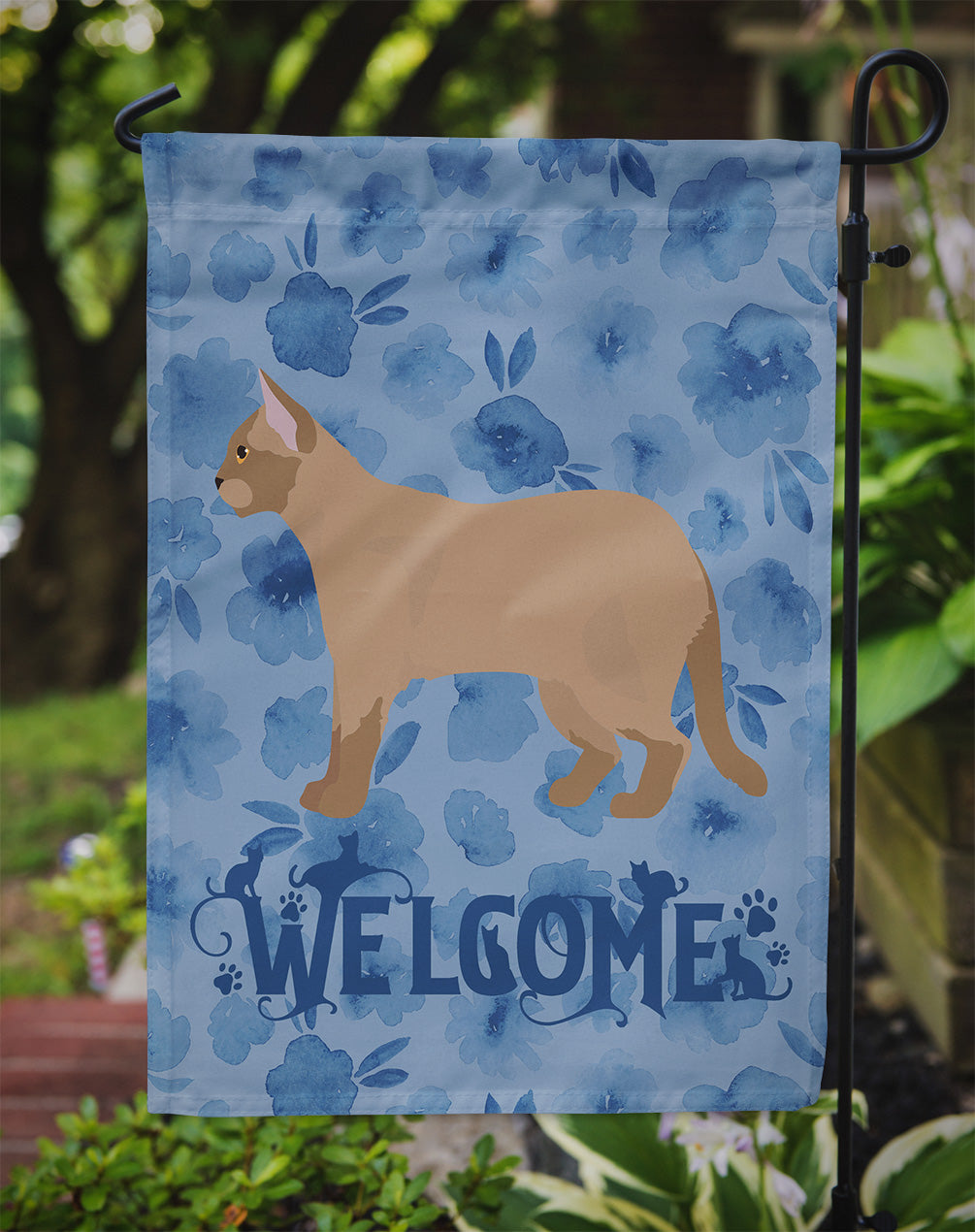European Burmese #2 Cat Welcome Garden Flag Mailbox Decorative Yard Banner Outside Patio Artwork for Flower Beds, Garden Size, Multicolor