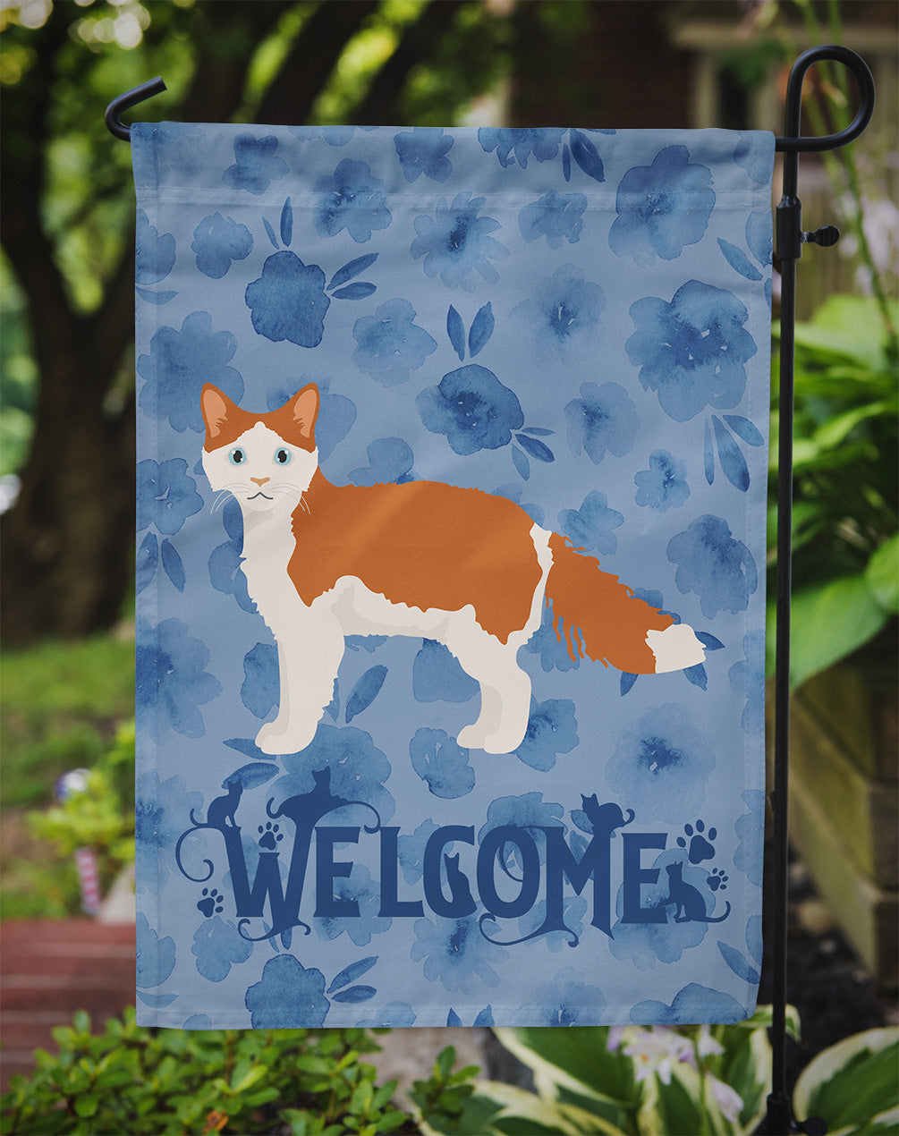 La Perm #2 Cat Welcome Garden Flag Mailbox Decorative Yard Banner Outside Patio Artwork for Flower Beds, Garden Size, Multicolor
