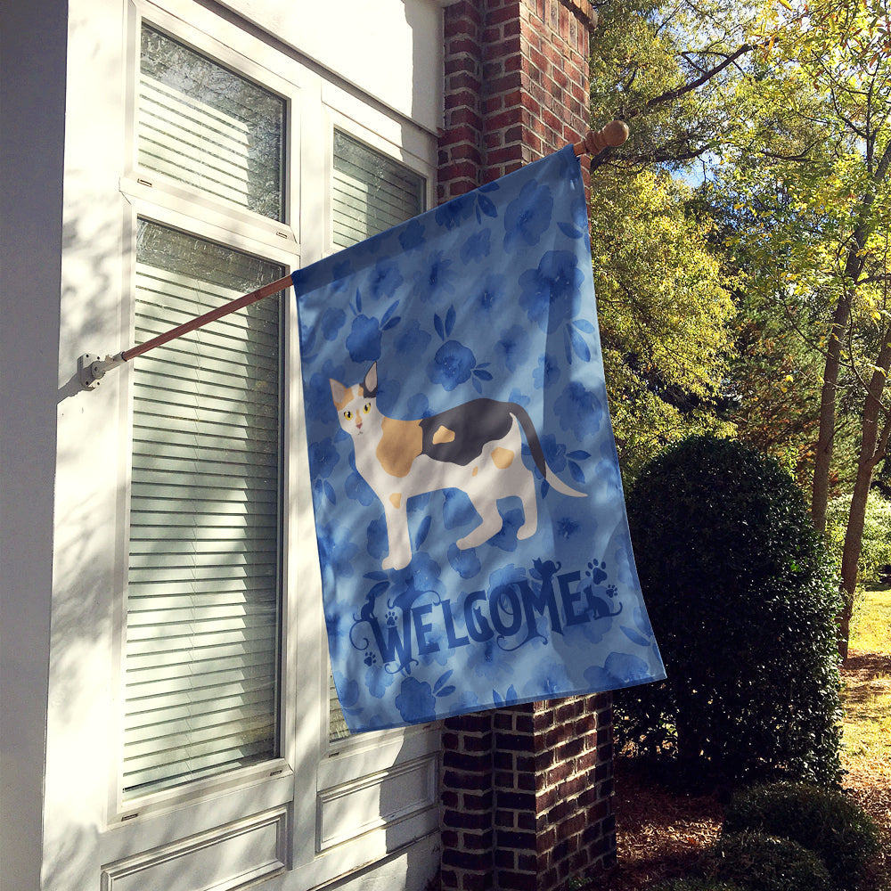 Malayan #1 Cat Welcome House Flag 28x40 Porch Sleeve Pole Decorative Outside Yard Banner Artwork Wall Hanging, Polyester