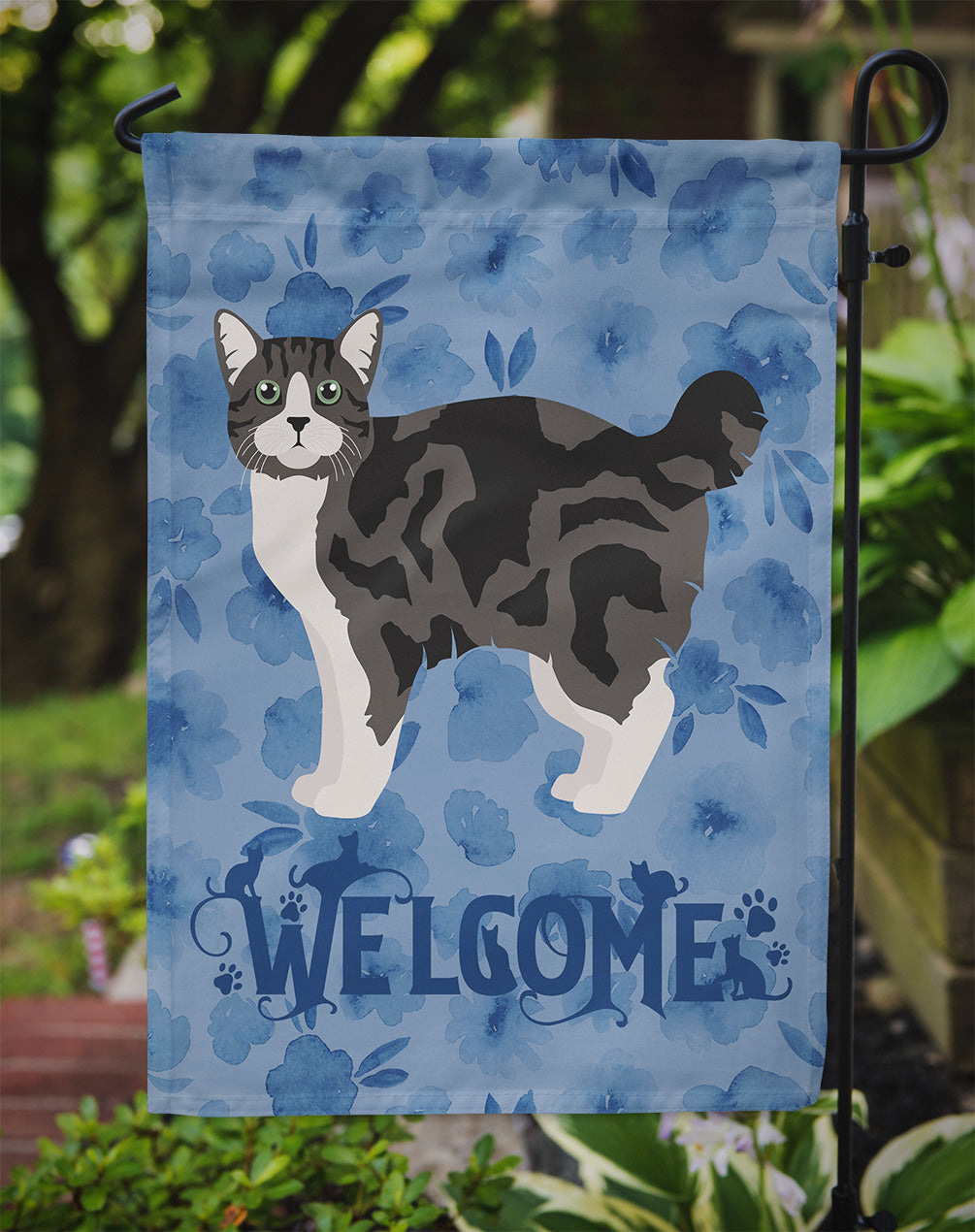Manx #1 Cat Welcome Garden Flag Mailbox Decorative Yard Banner Outside Patio Artwork for Flower Beds, Garden Size, Multicolor