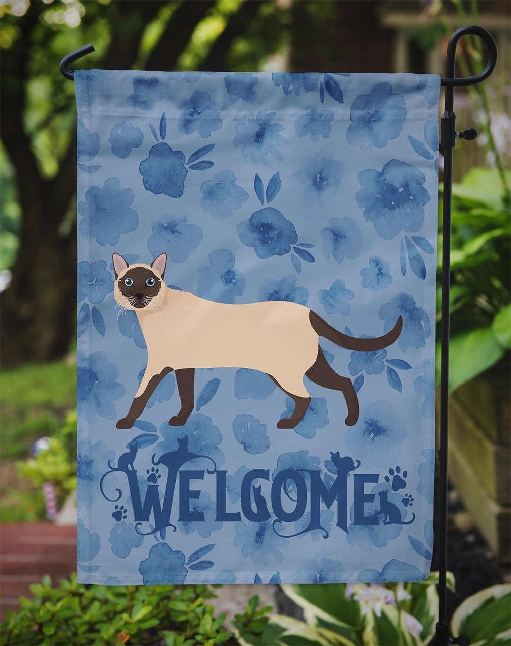 Siamese Traditional #2 Cat Welcome Garden Flag Mailbox Decorative Yard Banner Outside Patio Artwork for Flower Beds, Garden Size, Multicolor