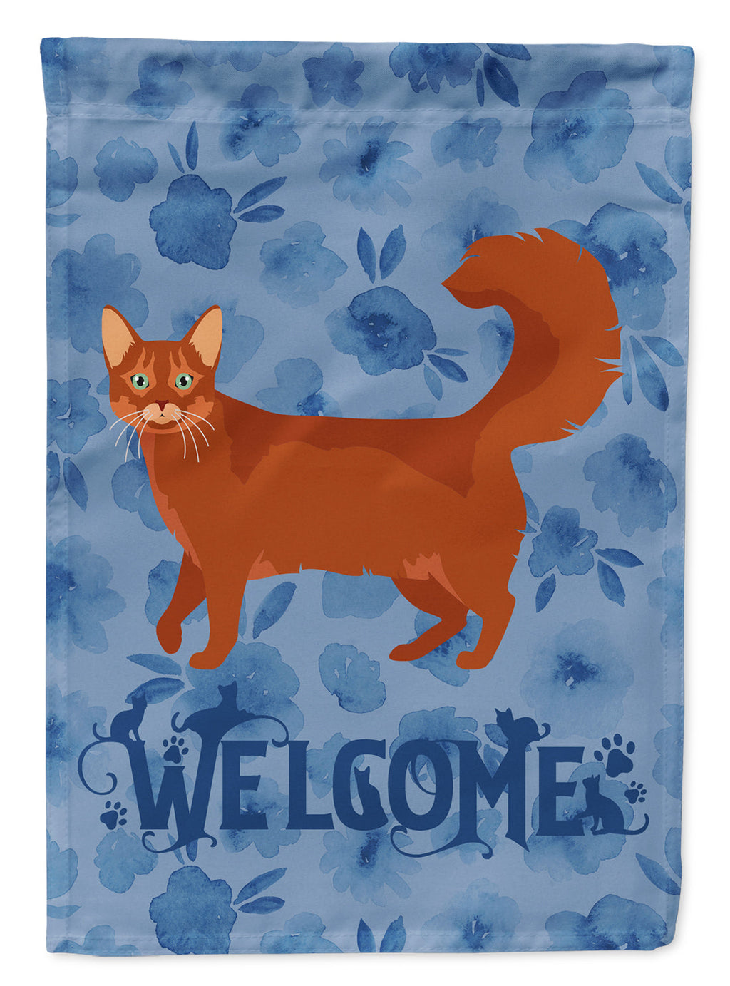 Somali Cat Welcome Garden Flag Mailbox Decorative Yard Banner Outside Patio Artwork for Flower Beds, Garden Size, Multicolor