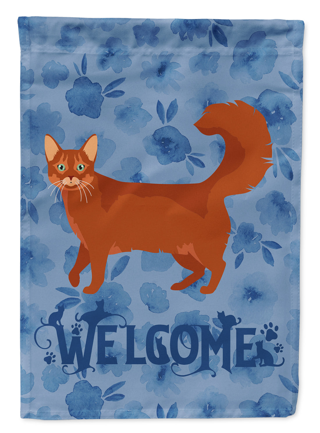 Somali Cat Welcome Garden Flag Mailbox Decorative Yard Banner Outside Patio Artwork for Flower Beds, Garden Size, Multicolor