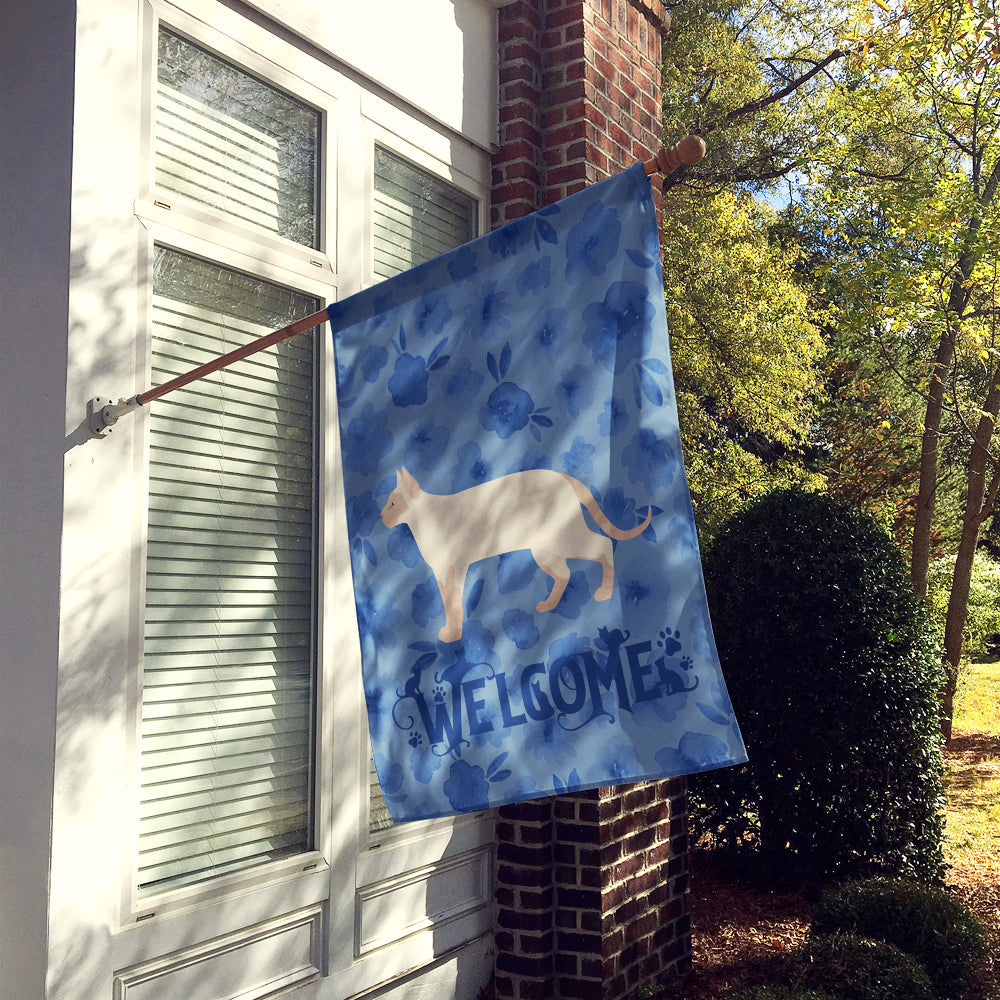 Tonkinese #2 Cat Welcome House Flag 28x40 Porch Sleeve Pole Decorative Outside Yard Banner Artwork Wall Hanging, Polyester