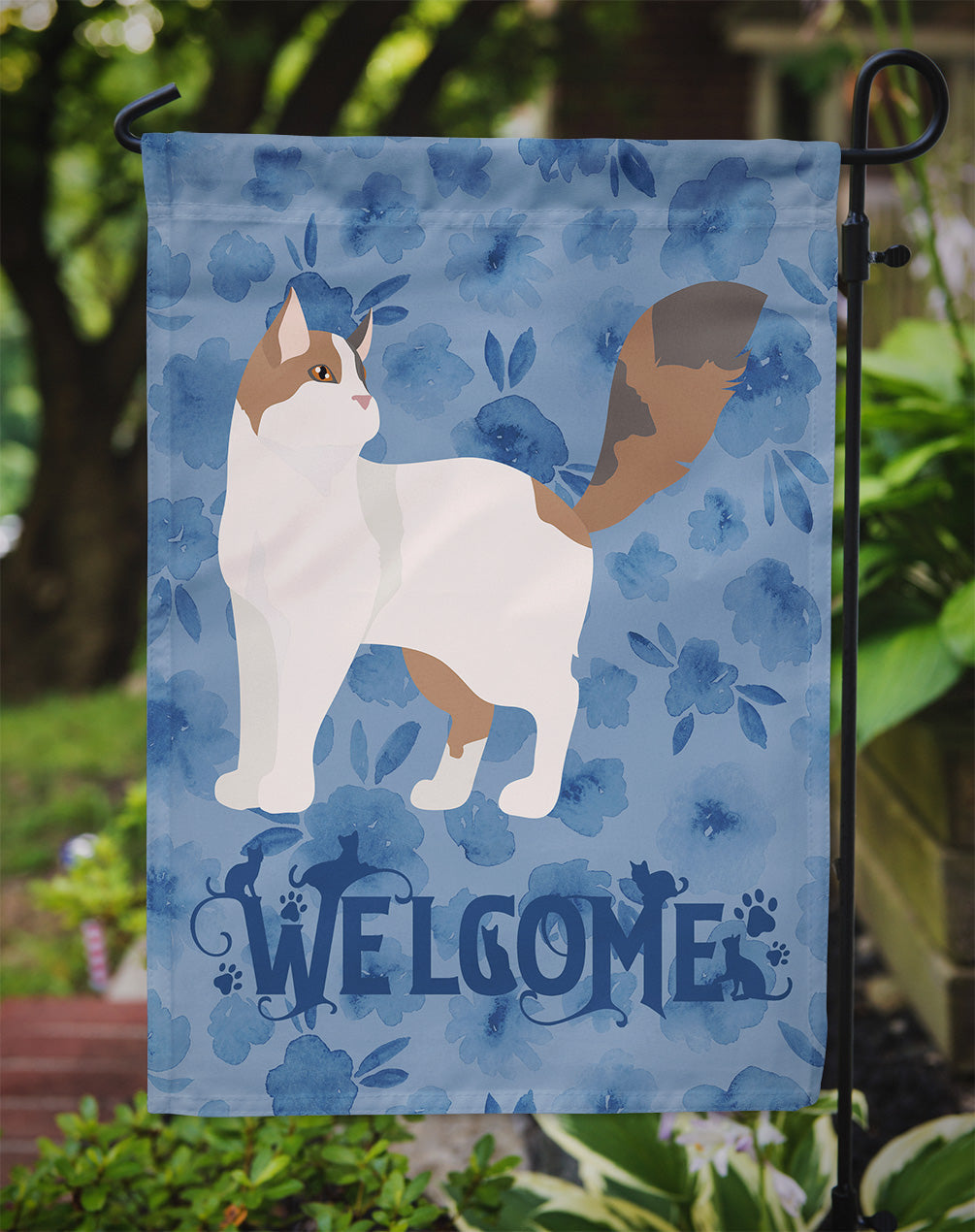 Turkish Van Cat Welcome Garden Flag Mailbox Decorative Yard Banner Outside Patio Artwork for Flower Beds, Garden Size, Multicolor