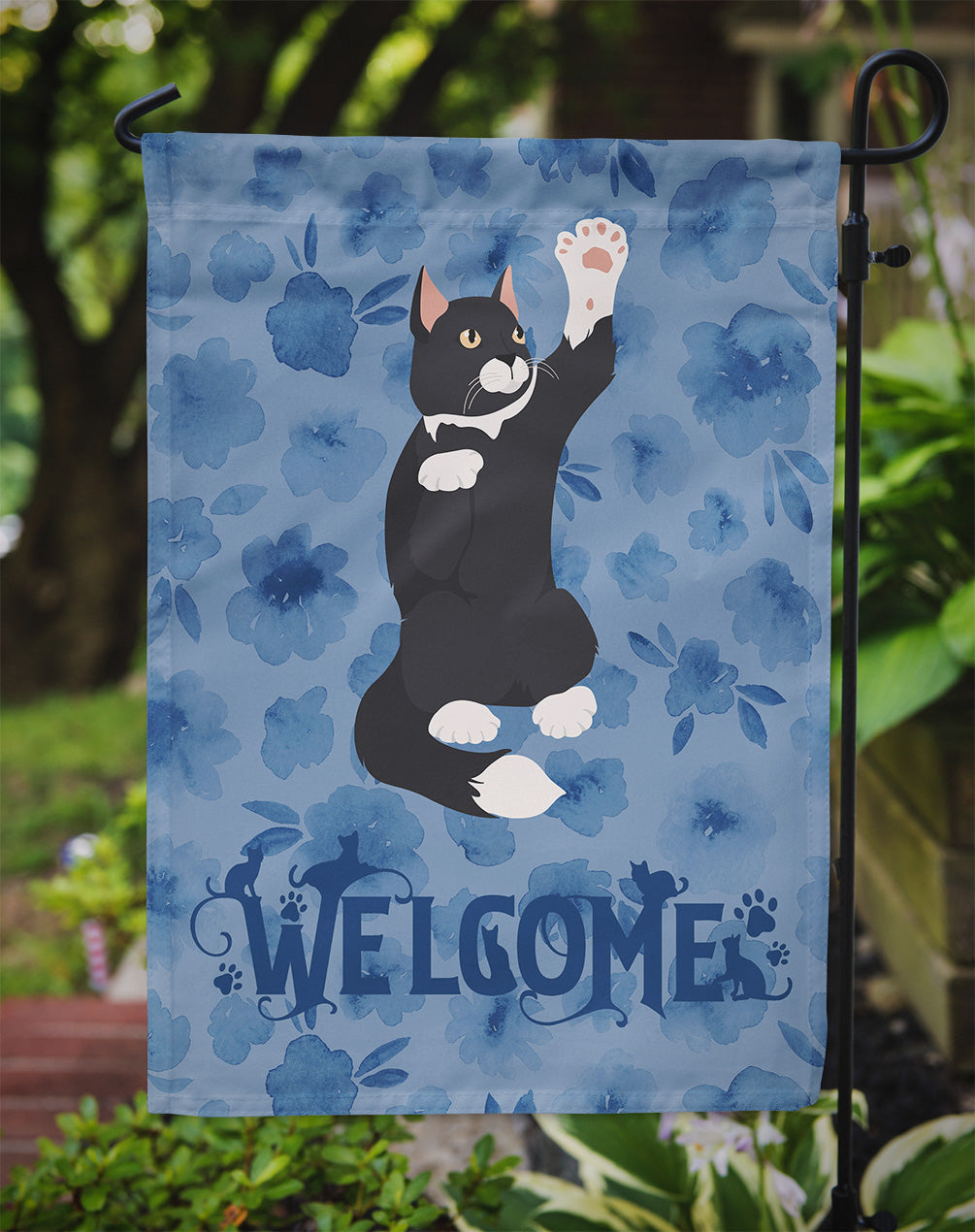 American Polydactyl Cat Welcome Garden Flag Mailbox Decorative Yard Banner Outside Patio Artwork for Flower Beds, Garden Size, Multicolor