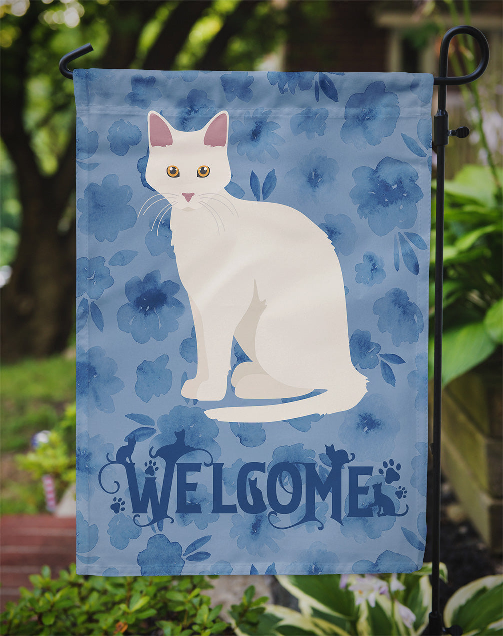 Aphrodite Giant Cat Welcome Garden Flag Mailbox Decorative Yard Banner Outside Patio Artwork for Flower Beds, Garden Size, Multicolor