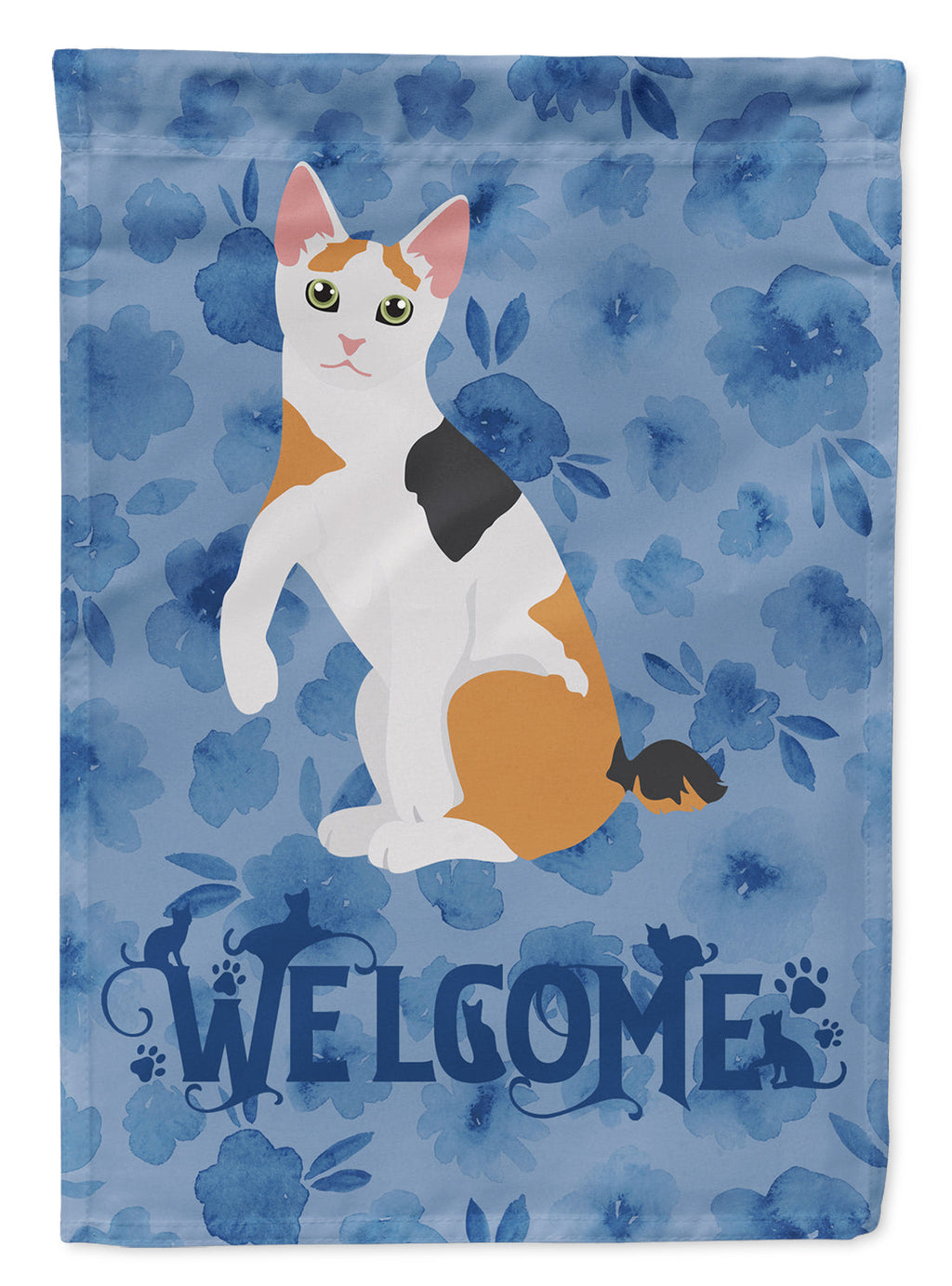 Japanese Bobtail Cat Welcome Garden Flag Mailbox Decorative Yard Banner Outside Patio Artwork for Flower Beds, Garden Size, Multicolor