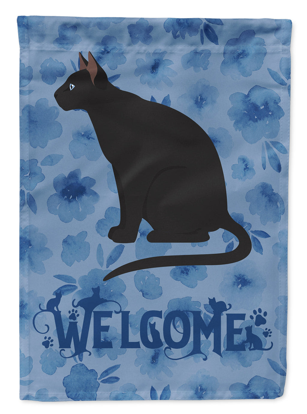 Ojos Azules Cat Welcome Garden Flag Mailbox Decorative Yard Banner Outside Patio Artwork for Flower Beds, Garden Size, Multicolor