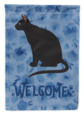 Ojos Azules Cat Welcome Garden Flag Mailbox Decorative Yard Banner Outside Patio Artwork for Flower Beds, Garden Size, Multicolor