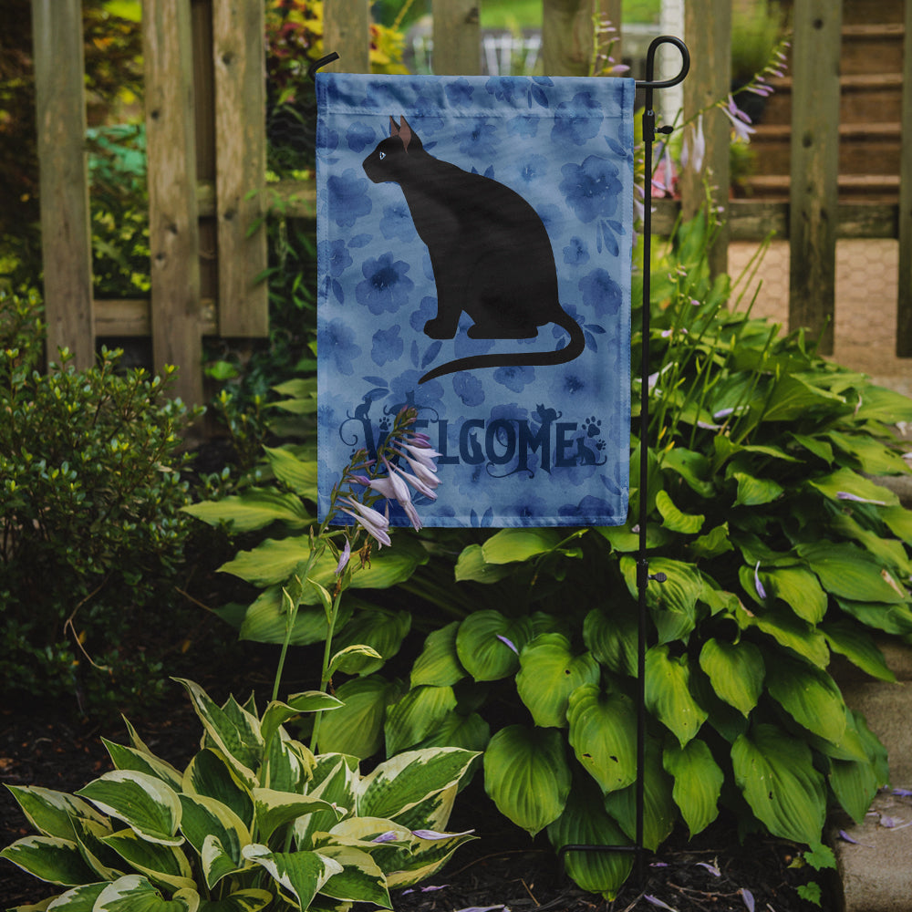 Ojos Azules Cat Welcome Garden Flag Mailbox Decorative Yard Banner Outside Patio Artwork for Flower Beds, Garden Size, Multicolor