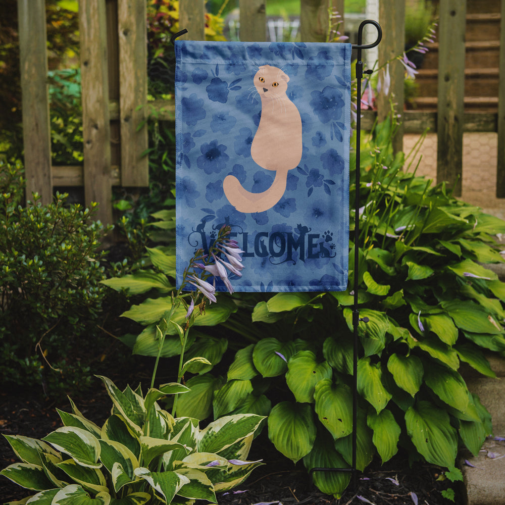 Scottish Fold Cat Welcome Garden Flag Mailbox Decorative Yard Banner Outside Patio Artwork for Flower Beds, Garden Size, Multicolor
