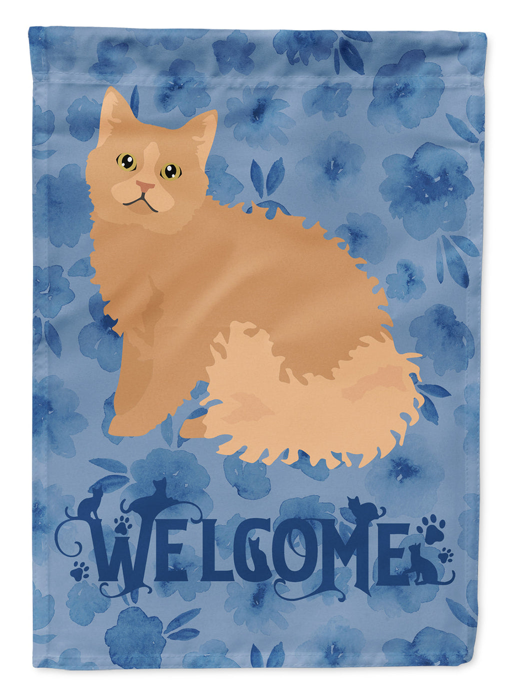 Selkirk Rex Cat Welcome Garden Flag Mailbox Decorative Yard Banner Outside Patio Artwork for Flower Beds, Garden Size, Multicolor