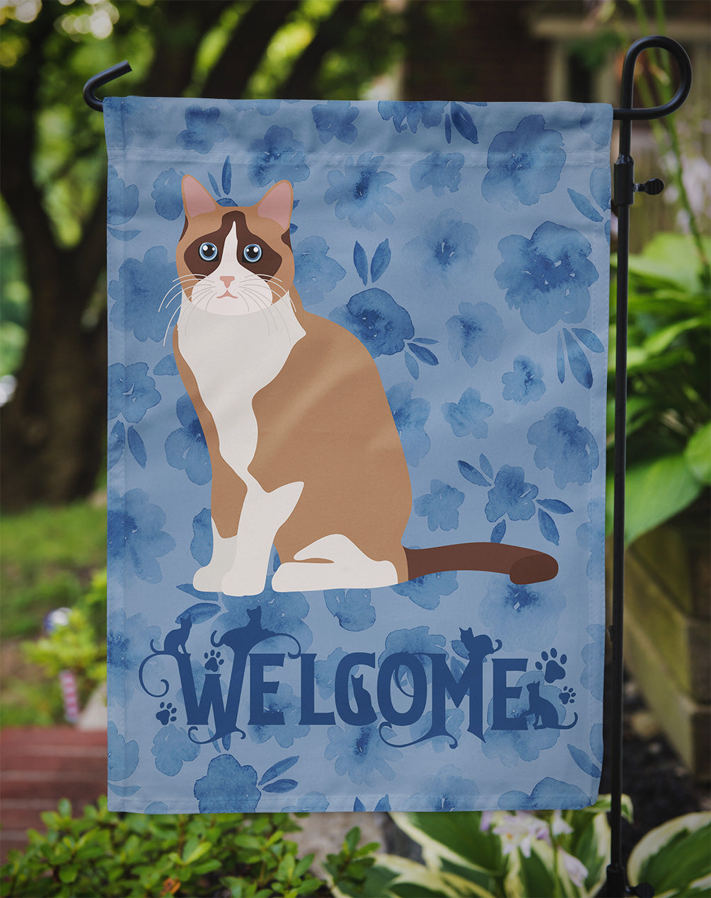 Snowshoe #2 Cat Welcome Garden Flag Mailbox Decorative Yard Banner Outside Patio Artwork for Flower Beds, Garden Size, Multicolor