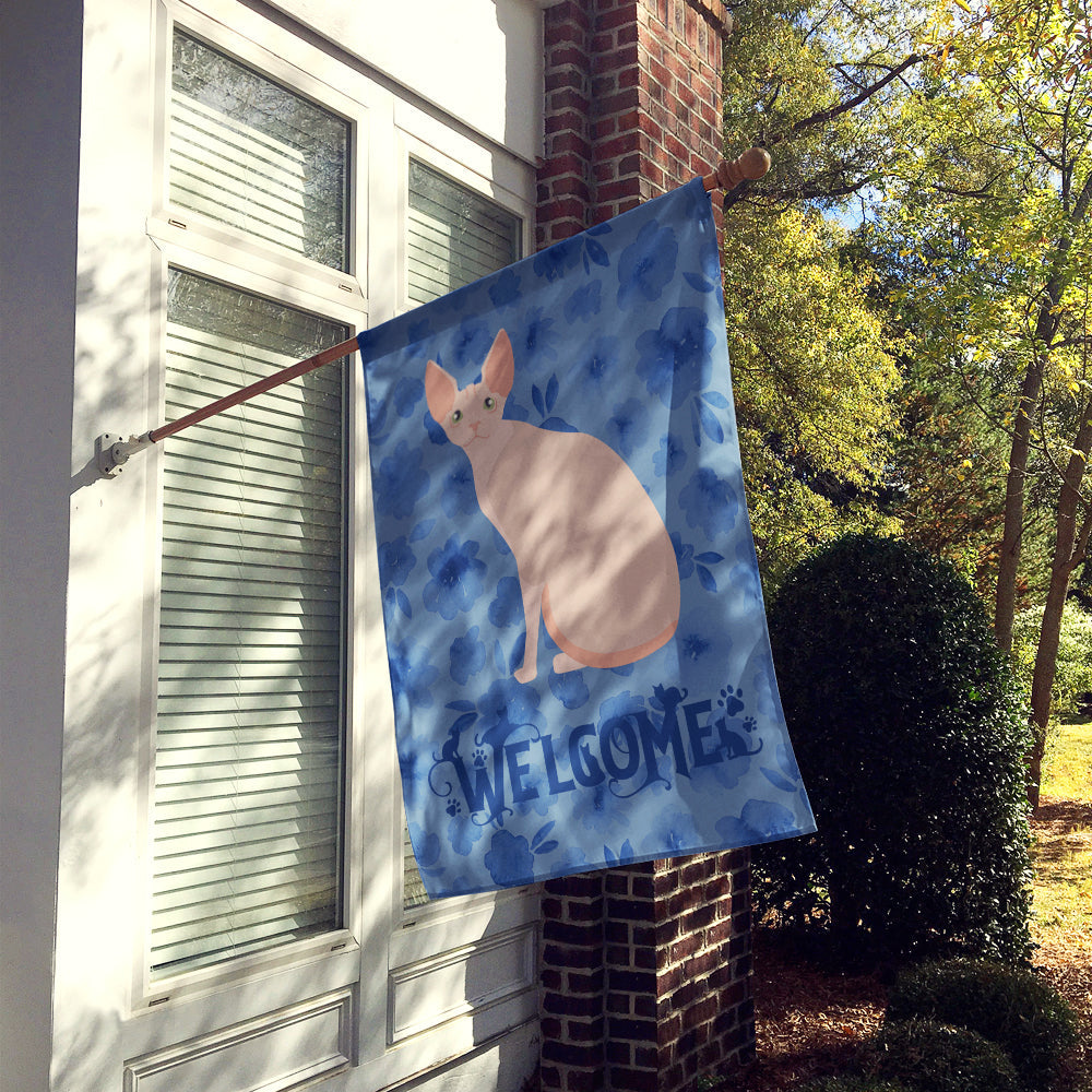 Sphynx #2 Cat Welcome House Flag 28x40 Porch Sleeve Pole Decorative Outside Yard Banner Artwork Wall Hanging, Polyester