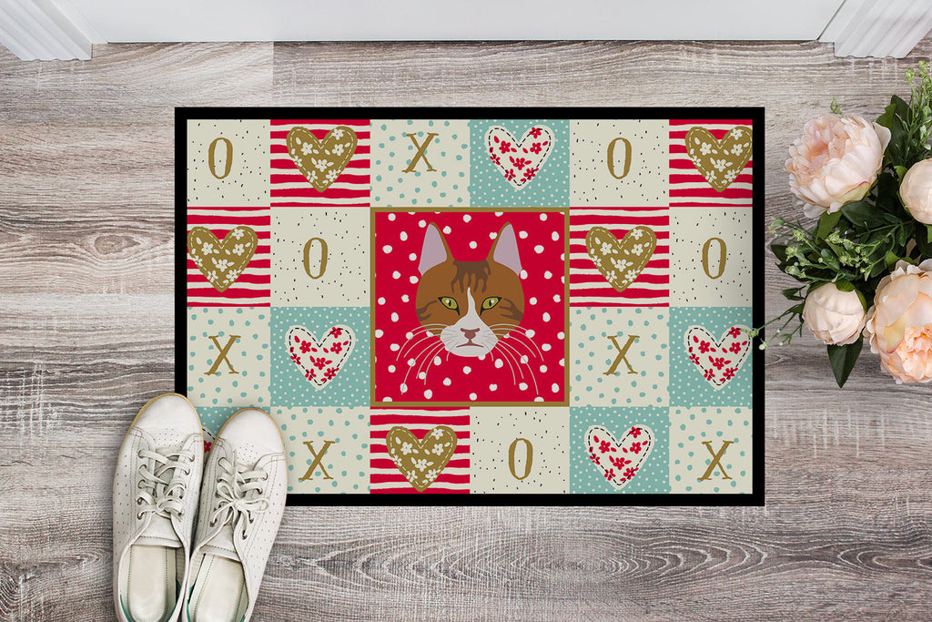 Aegean Cat Love Doormat Indoor Outdoor 18H X 27W Front Door Mat Rugs for Entryway, Non Slip Washable