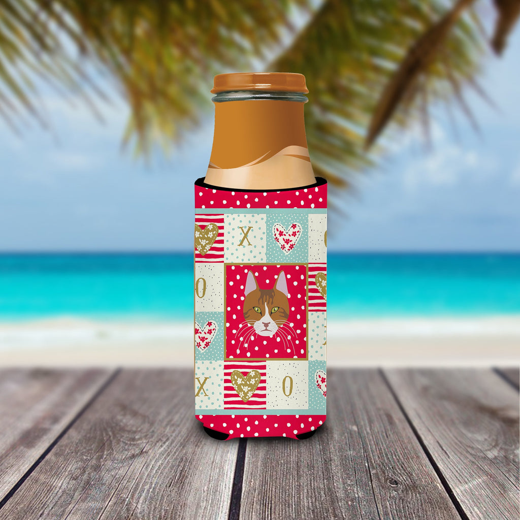 Aegean Cat Love Slim Can Hugger , Insulated Foam Hugger for 12 oz Slim Cans, Beer Bottles & Water Bottles, Printed in USA