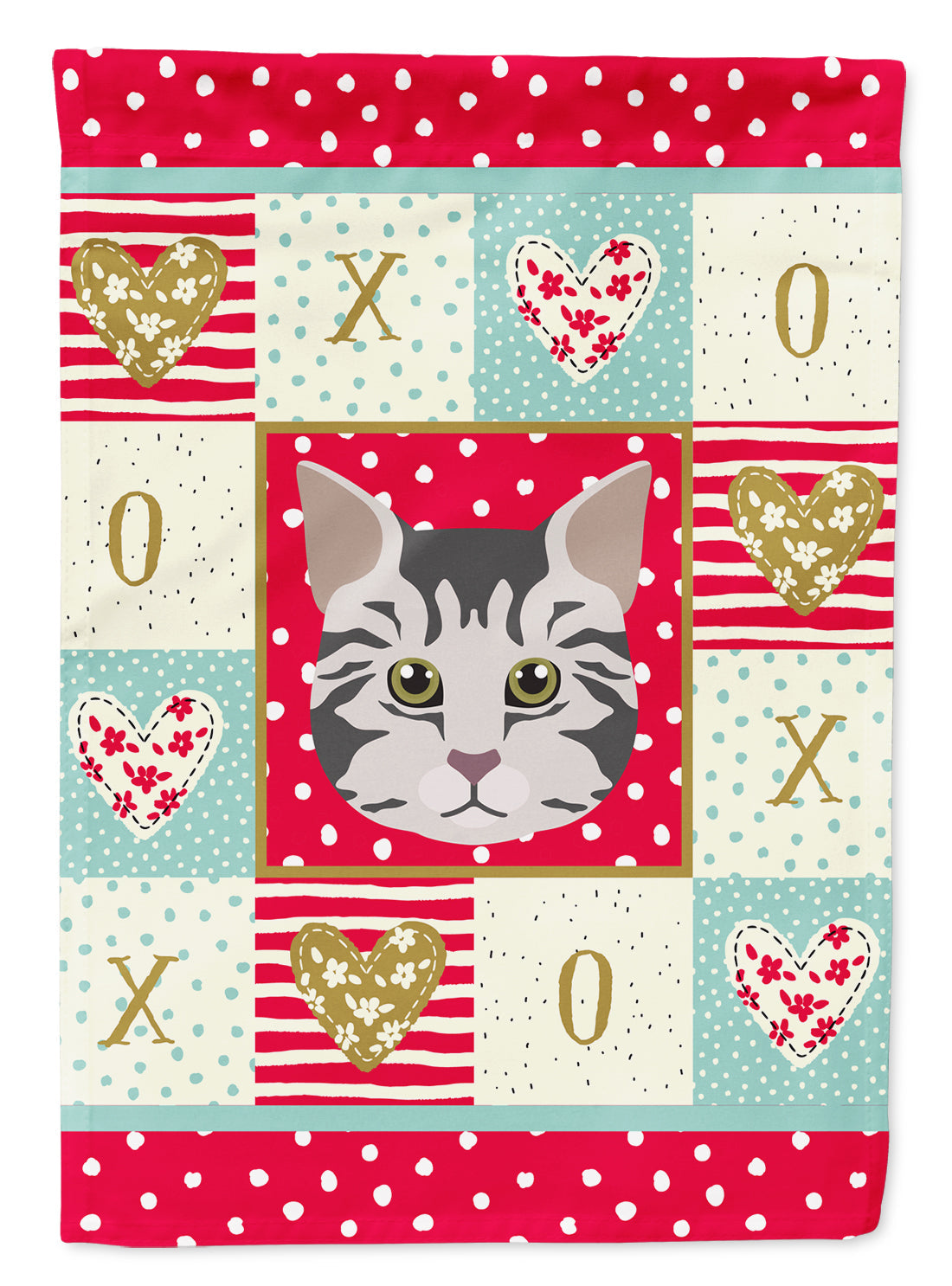 American Bobtail Cat Love Garden Flag Mailbox Decorative Yard Banner Outside Patio Artwork for Flower Beds, Garden Size, Multicolor