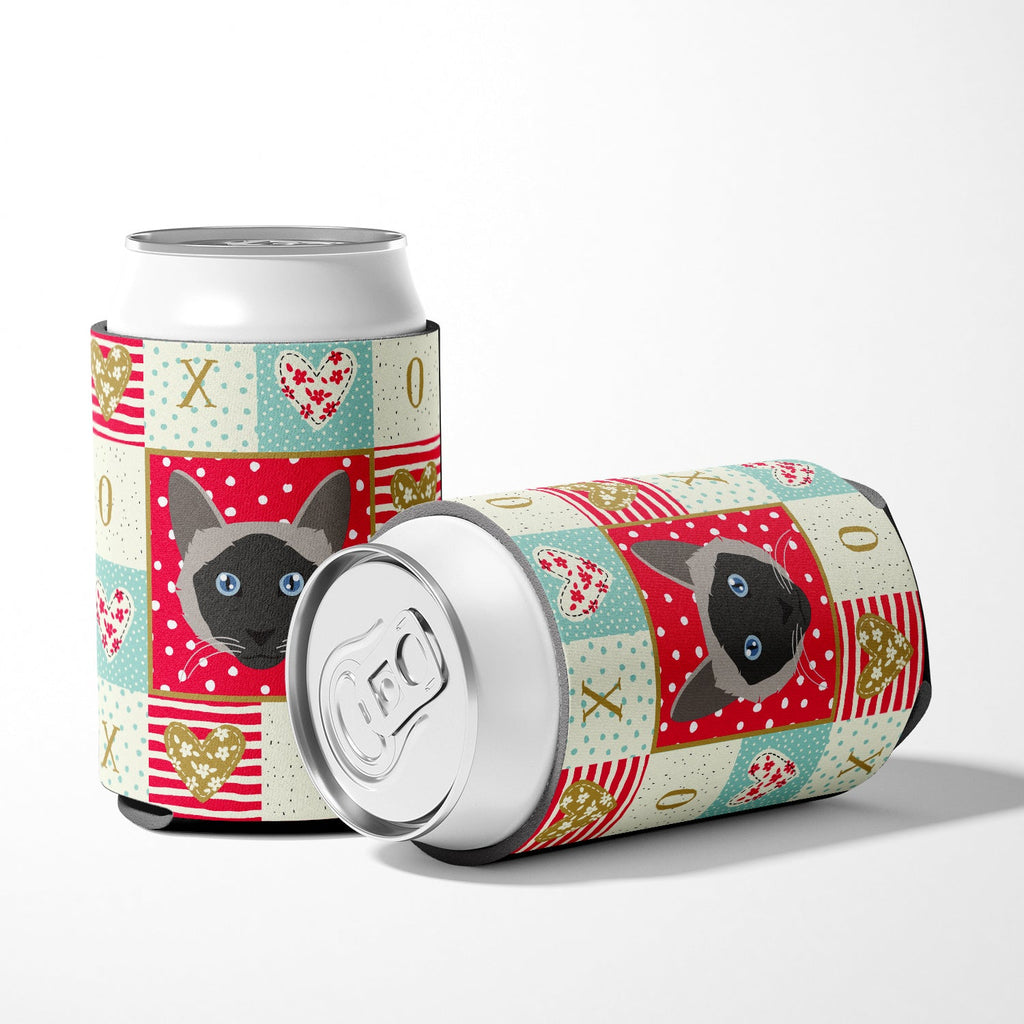Balinese Cat Love Can or Bottle Hugger Cooler Sleeve for Standard 12 oz Cans, Insulated Foam Beer & Soda Can Hugger Reusable