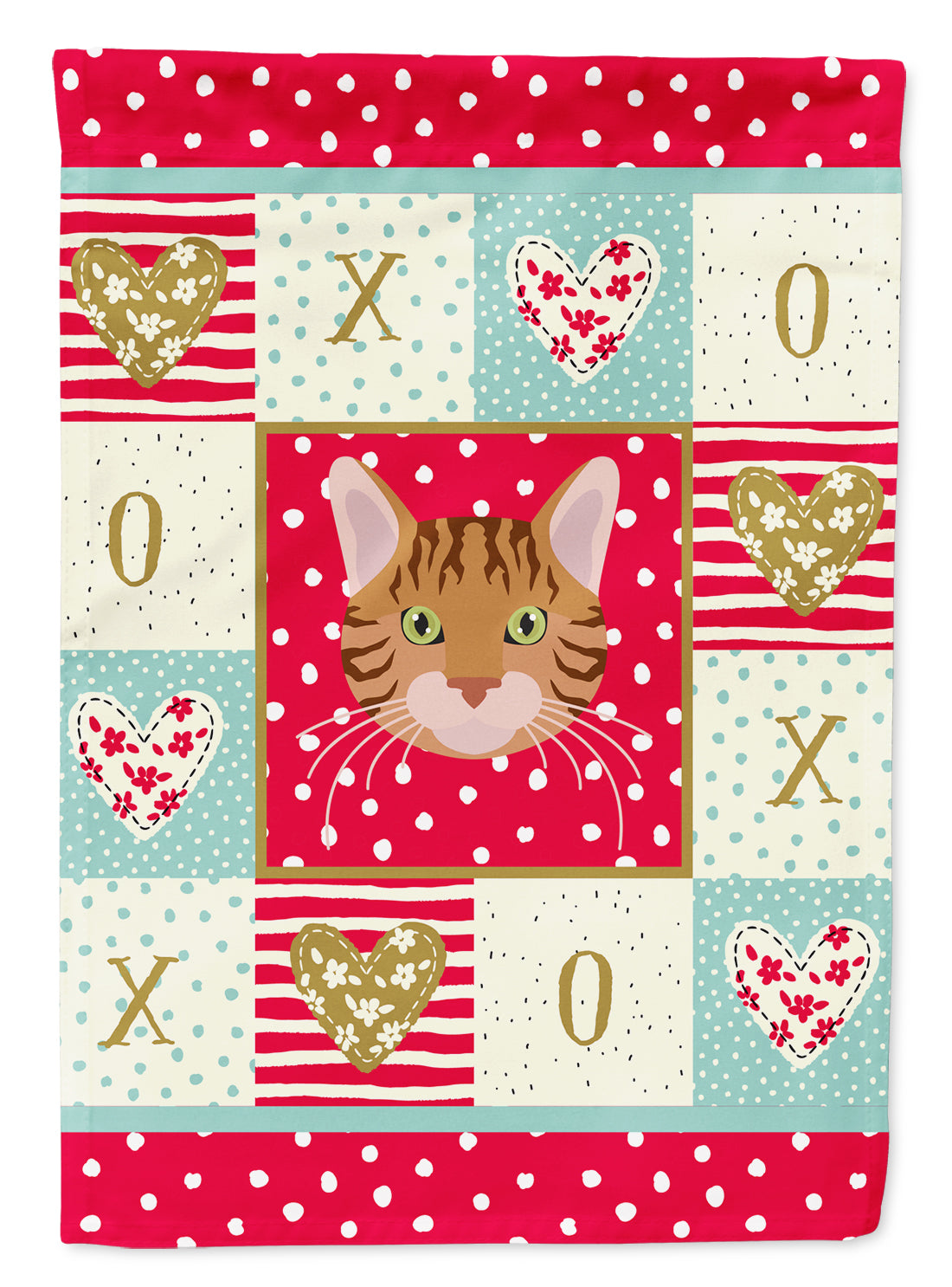 Bengal Cat Love Garden Flag Mailbox Decorative Yard Banner Outside Patio Artwork for Flower Beds, Garden Size, Multicolor