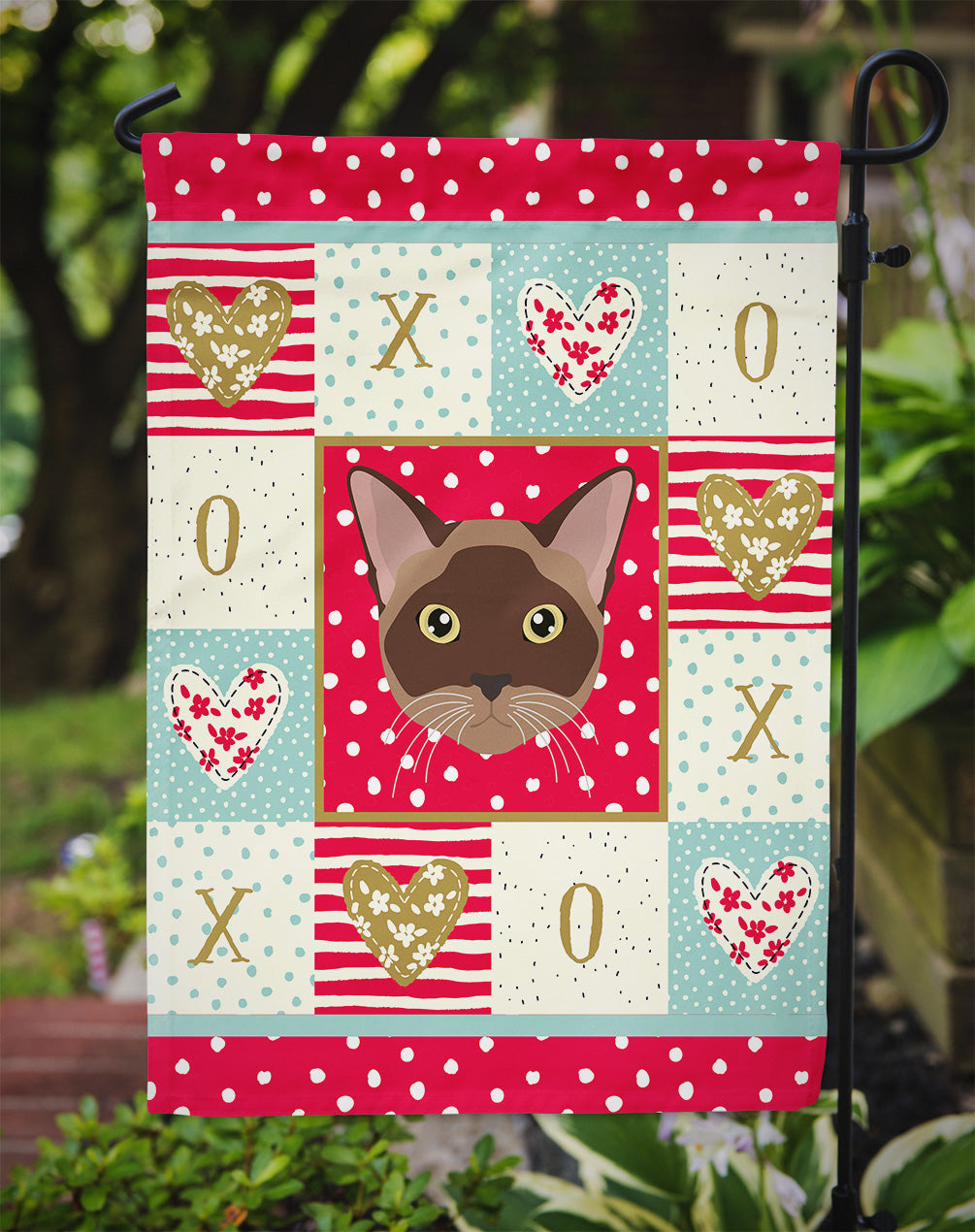 Burmese Cat Love Garden Flag Mailbox Decorative Yard Banner Outside Patio Artwork for Flower Beds, Garden Size, Multicolor