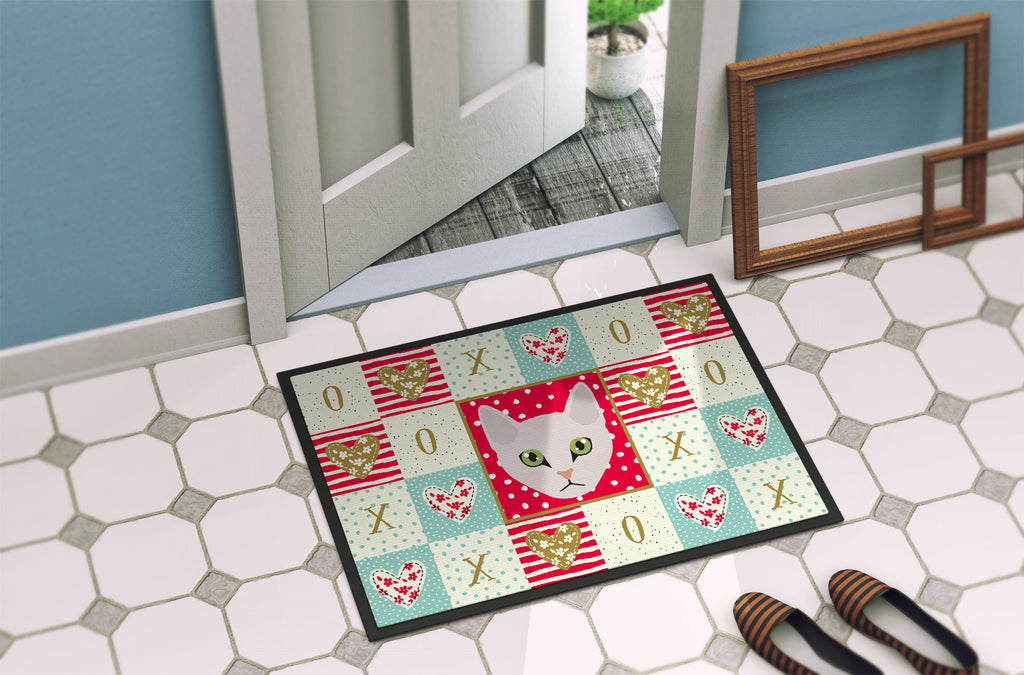 Burmilla Cat Love Doormat Indoor Outdoor 24H X 36W Front Door Mat Rugs for Entryway, Non Slip Washable Low Pile,