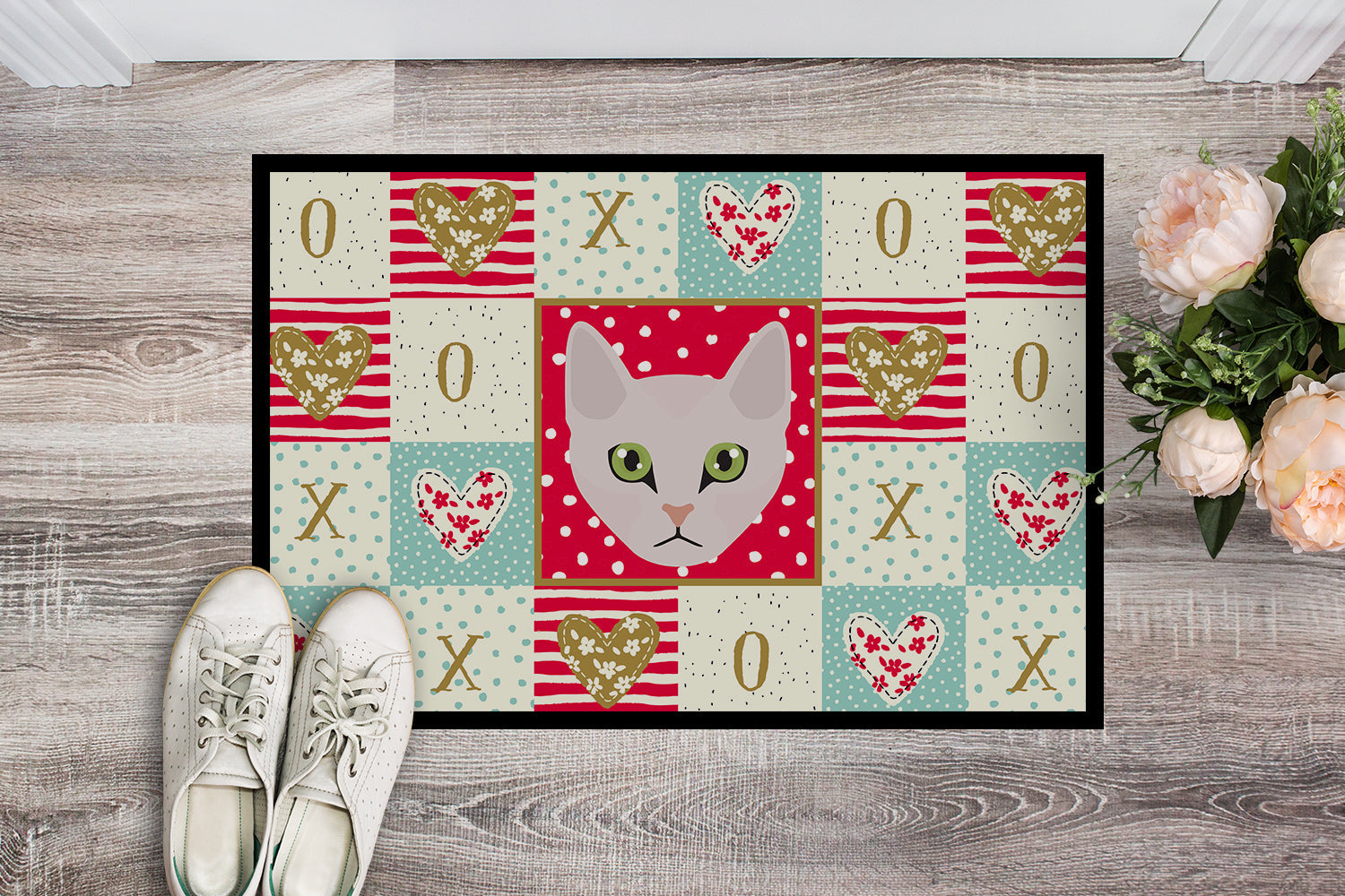 Burmilla Cat Love Doormat Indoor Outdoor 18H X 27W Front Door Mat Rugs for Entryway, Non Slip Washable