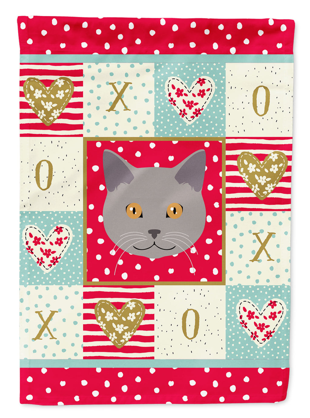 Chartreux Cat Love Garden Flag Mailbox Decorative Yard Banner Outside Patio Artwork for Flower Beds, Garden Size, Multicolor