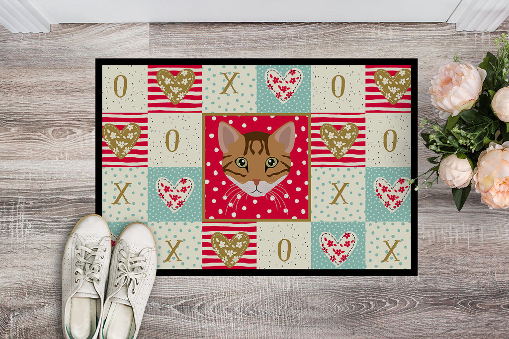 Cheetoh Cat Love Doormat Indoor Outdoor 24H X 36W Front Door Mat Rugs for Entryway, Non Slip Washable Low Pile,