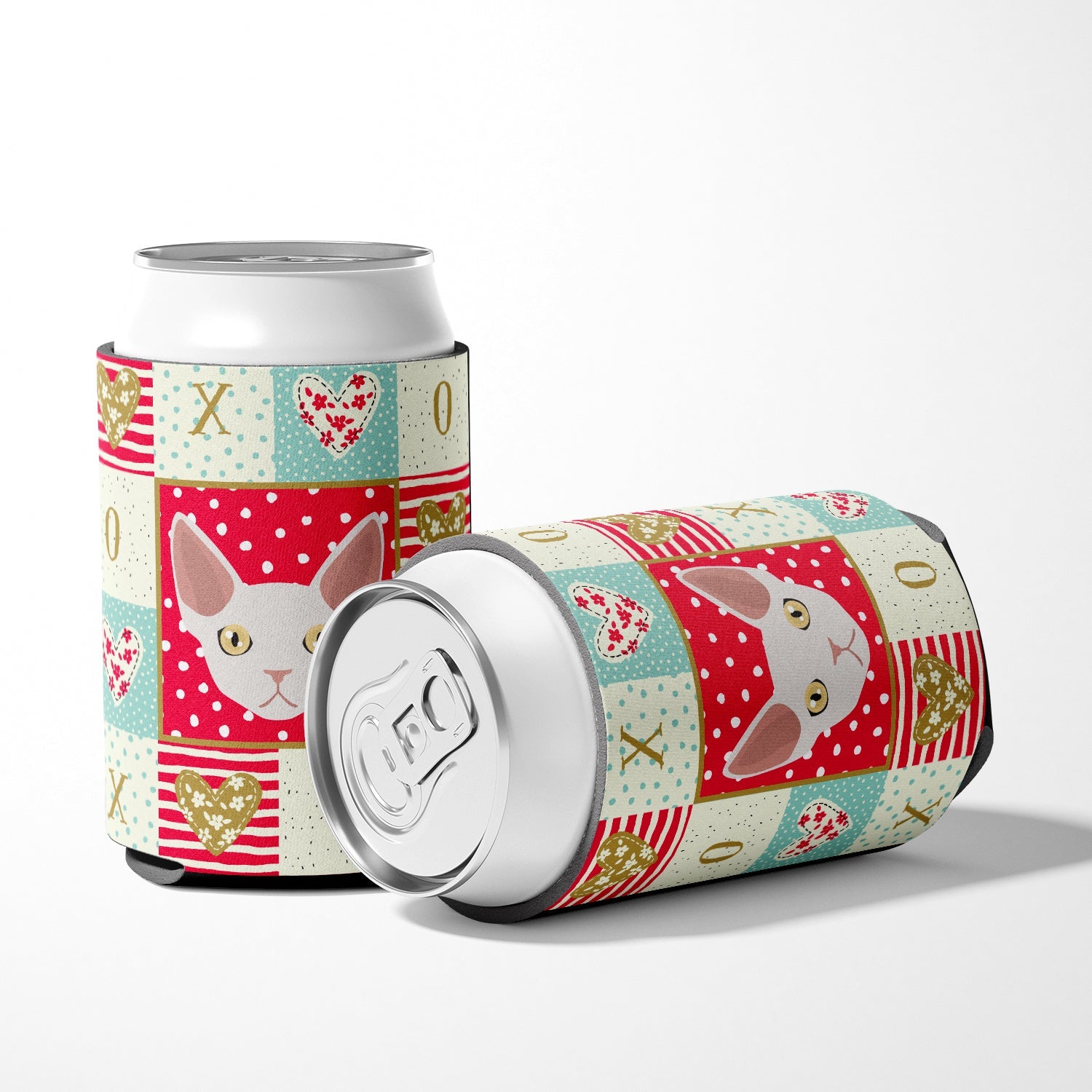 Devon Rex Cat Love Can or Bottle Hugger Cooler Sleeve for Standard 12 oz Cans, Insulated Foam Beer & Soda Can Hugger Reusable