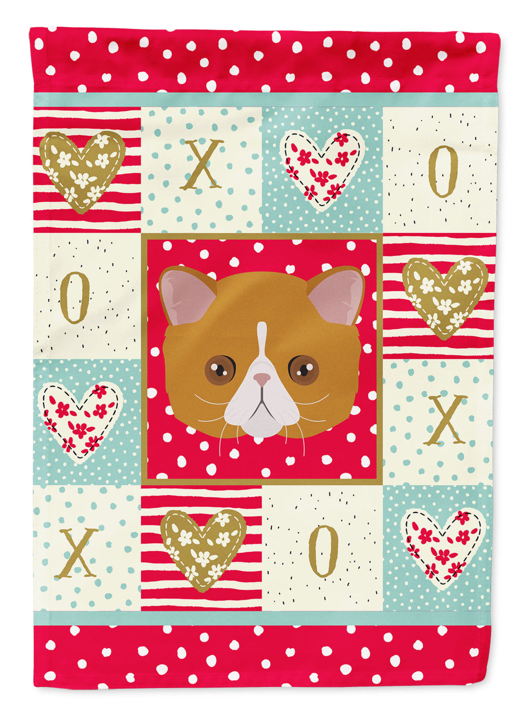 Exotic Shorthair Cat Love House Flag 28x40 Porch Sleeve Pole Decorative Outside Yard Banner Artwork Wall Hanging, Polyester