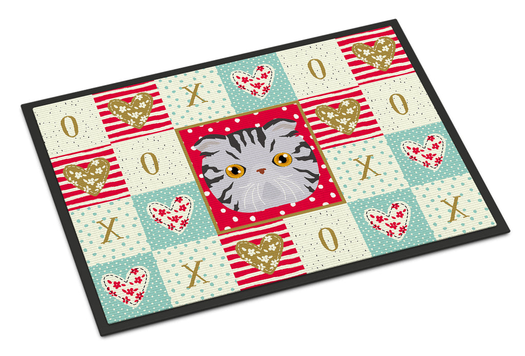 Foldex Exotic Fold Cat Love Doormat Indoor Outdoor 24H X 36W Front Door Mat Rugs for Entryway, Non Slip Washable Low Pile,
