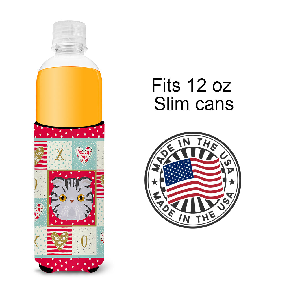 Foldex Exotic Fold Cat Love Slim Can Hugger , Insulated Foam Hugger for 12 oz Slim Cans, Beer Bottles & Water Bottles, Printed in USA