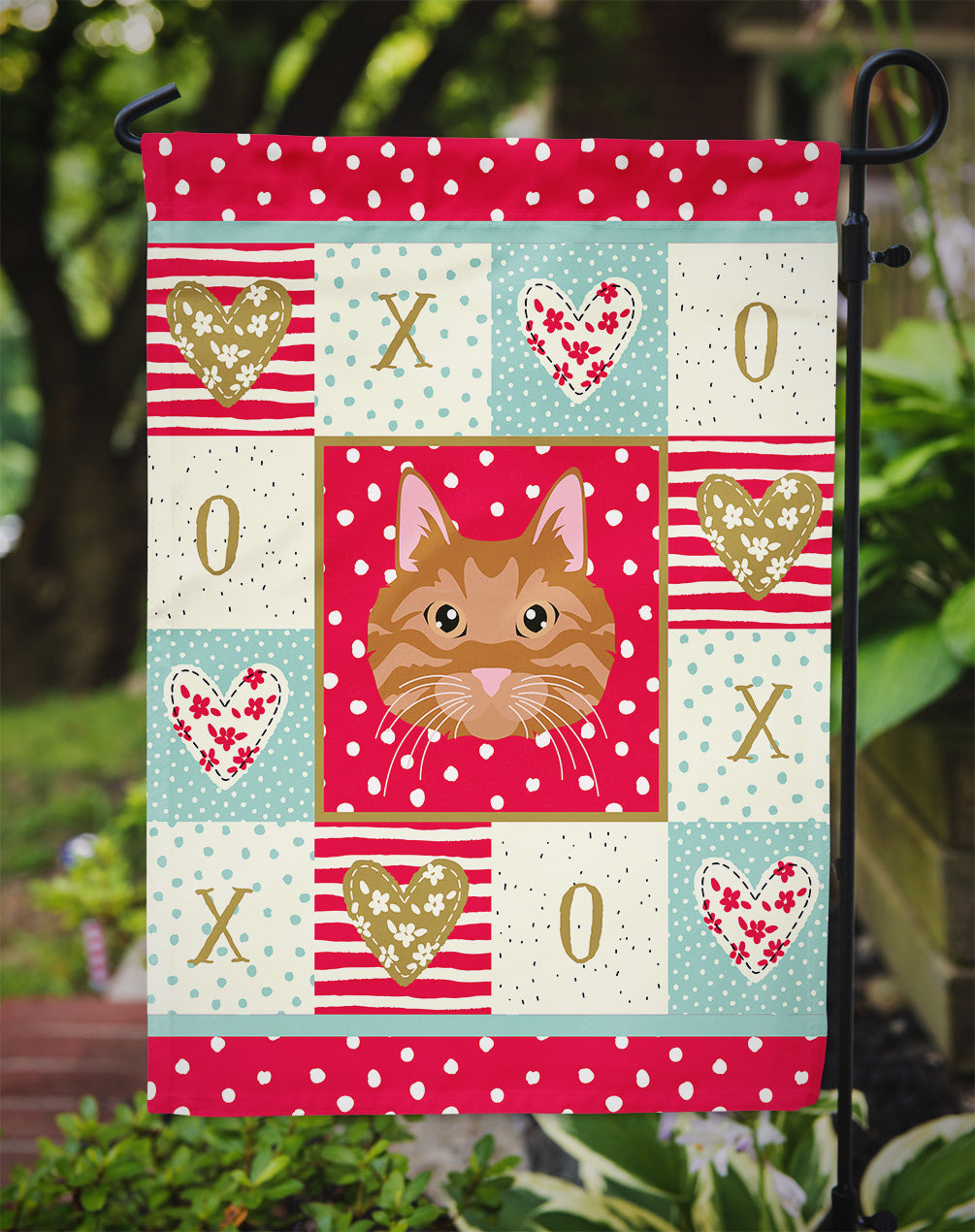 Kurilian Bobtail Cat Love Garden Flag Mailbox Decorative Yard Banner Outside Patio Artwork for Flower Beds, Garden Size, Multicolor