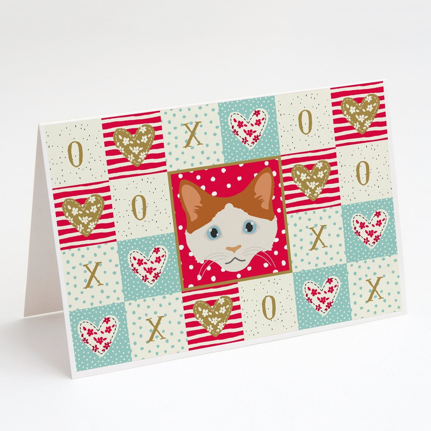 La Perm Cat Love Greeting Cards Pack of 8 Blank Cards with Envelopes Whimsical A7 Size 5x7