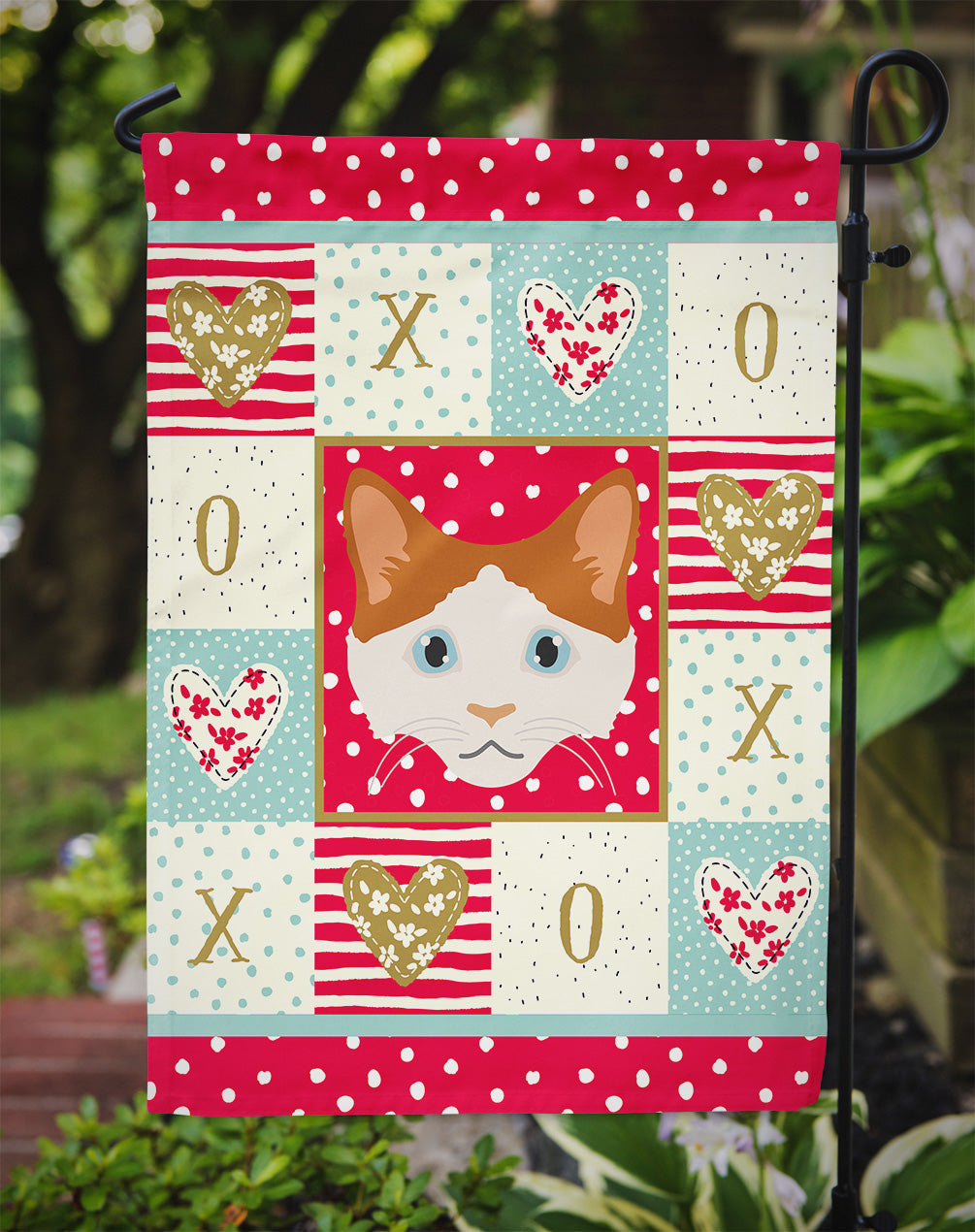 La Perm Cat Love Garden Flag Mailbox Decorative Yard Banner Outside Patio Artwork for Flower Beds, Garden Size, Multicolor