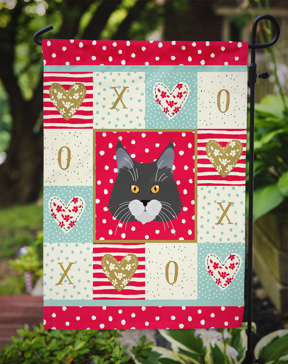 Maine Coon Cat Love Garden Flag Mailbox Decorative Yard Banner Outside Patio Artwork for Flower Beds, Garden Size, Multicolor