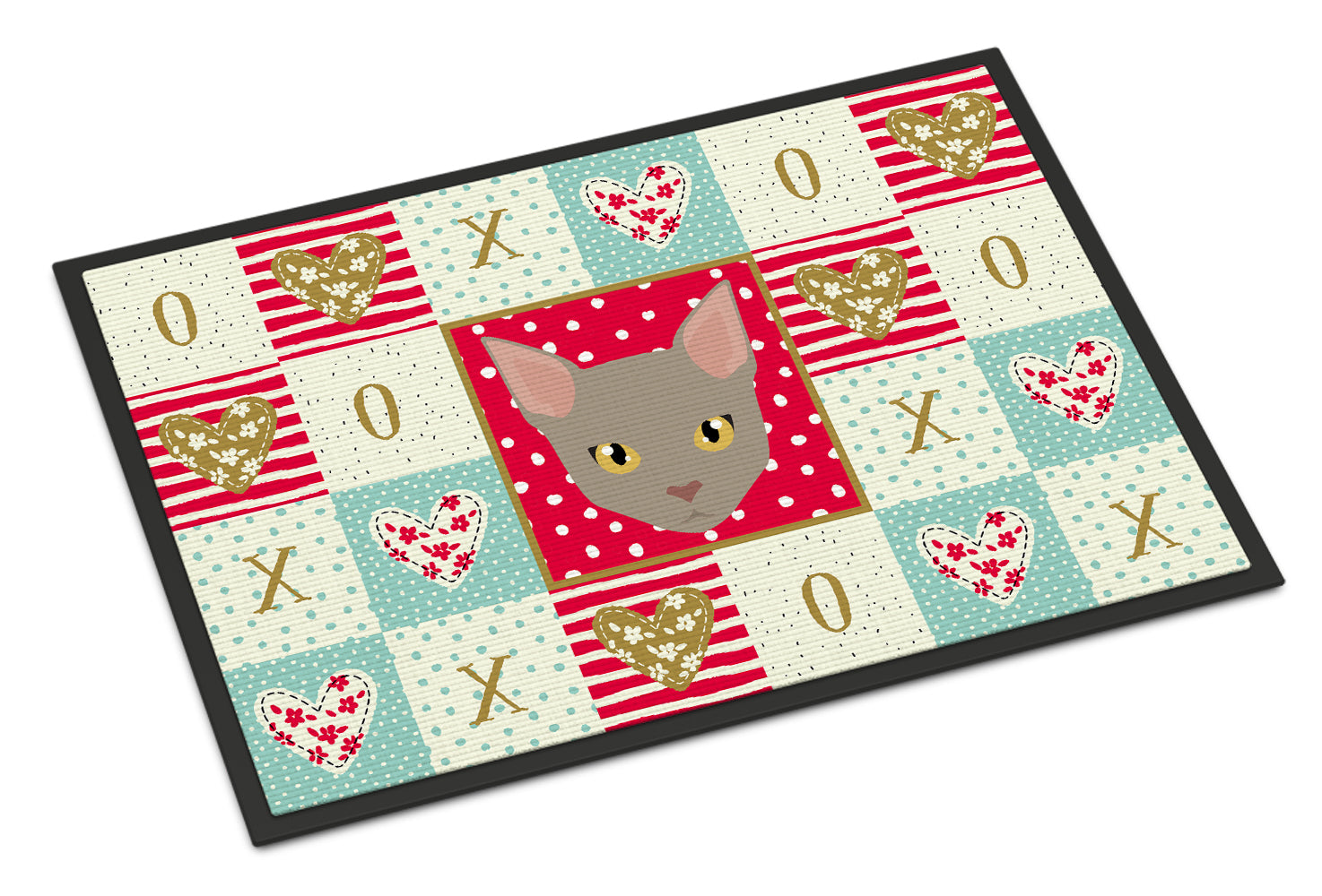Malayan Cat Love Doormat Indoor Outdoor 24H X 36W Front Door Mat Rugs for Entryway, Non Slip Washable Low Pile,