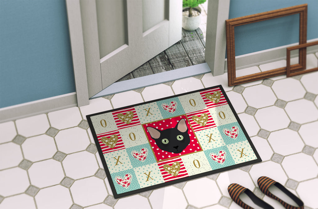 Mandalay Cat Love Doormat Indoor Outdoor 18H X 27W Front Door Mat Rugs for Entryway, Non Slip Washable