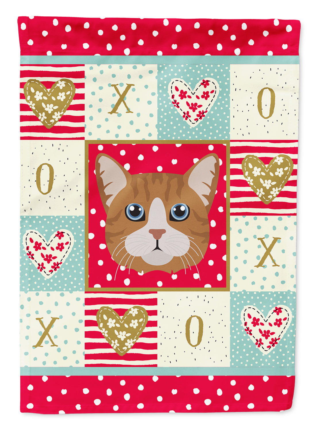 Manx Cat Love Garden Flag Mailbox Decorative Yard Banner Outside Patio Artwork for Flower Beds, Garden Size, Multicolor