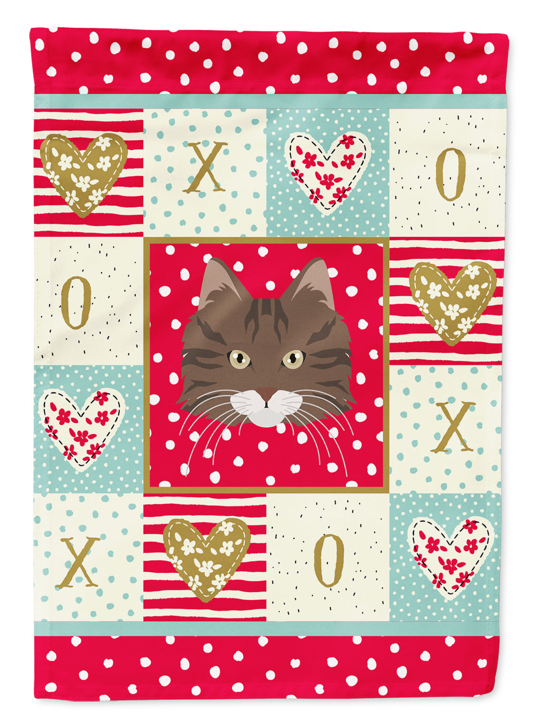 Norwegian Forest Cat Love Garden Flag Mailbox Decorative Yard Banner Outside Patio Artwork for Flower Beds, Garden Size, Multicolor