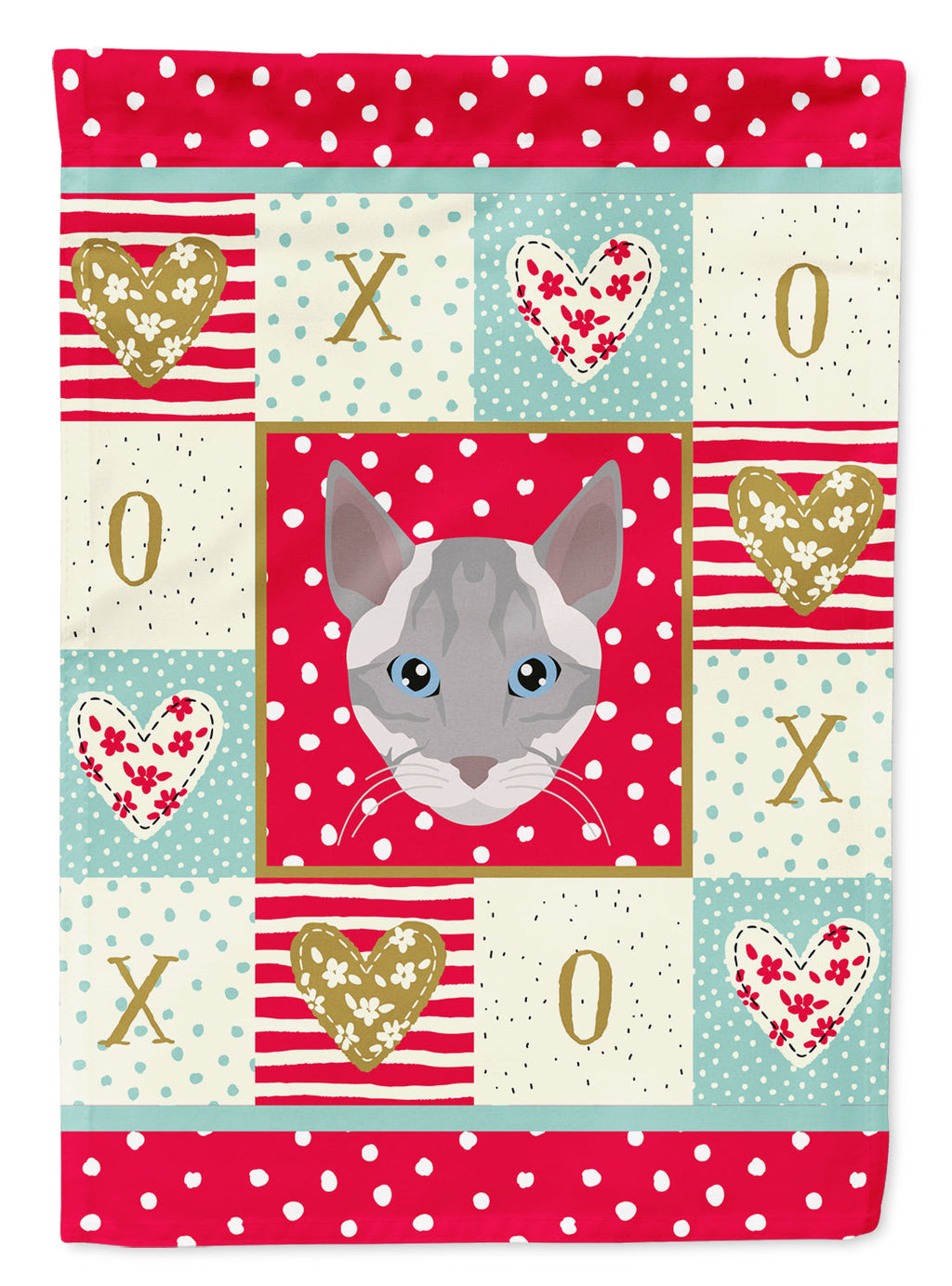 Ojos Azules Cat Love Garden Flag Mailbox Decorative Yard Banner Outside Patio Artwork for Flower Beds, Garden Size, Multicolor