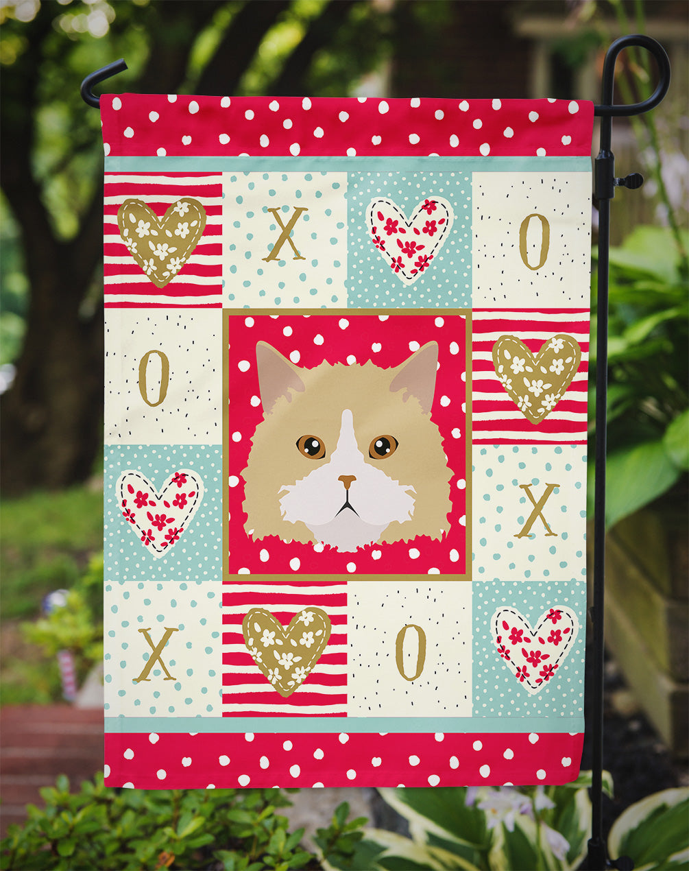 Oregon Rex Cat Love Garden Flag Mailbox Decorative Yard Banner Outside Patio Artwork for Flower Beds, Garden Size, Multicolor