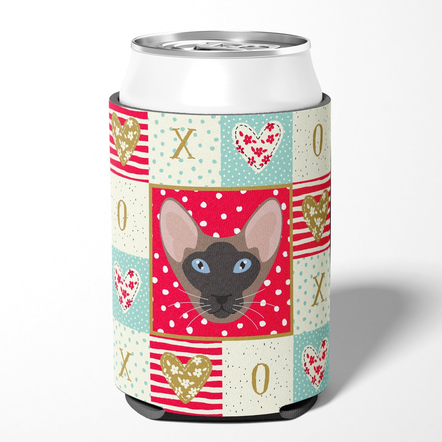 Oriental Bicolor Cat Love Can or Bottle Hugger Cooler Sleeve for Standard 12 oz Cans, Insulated Foam Beer & Soda Can Hugger Reusable