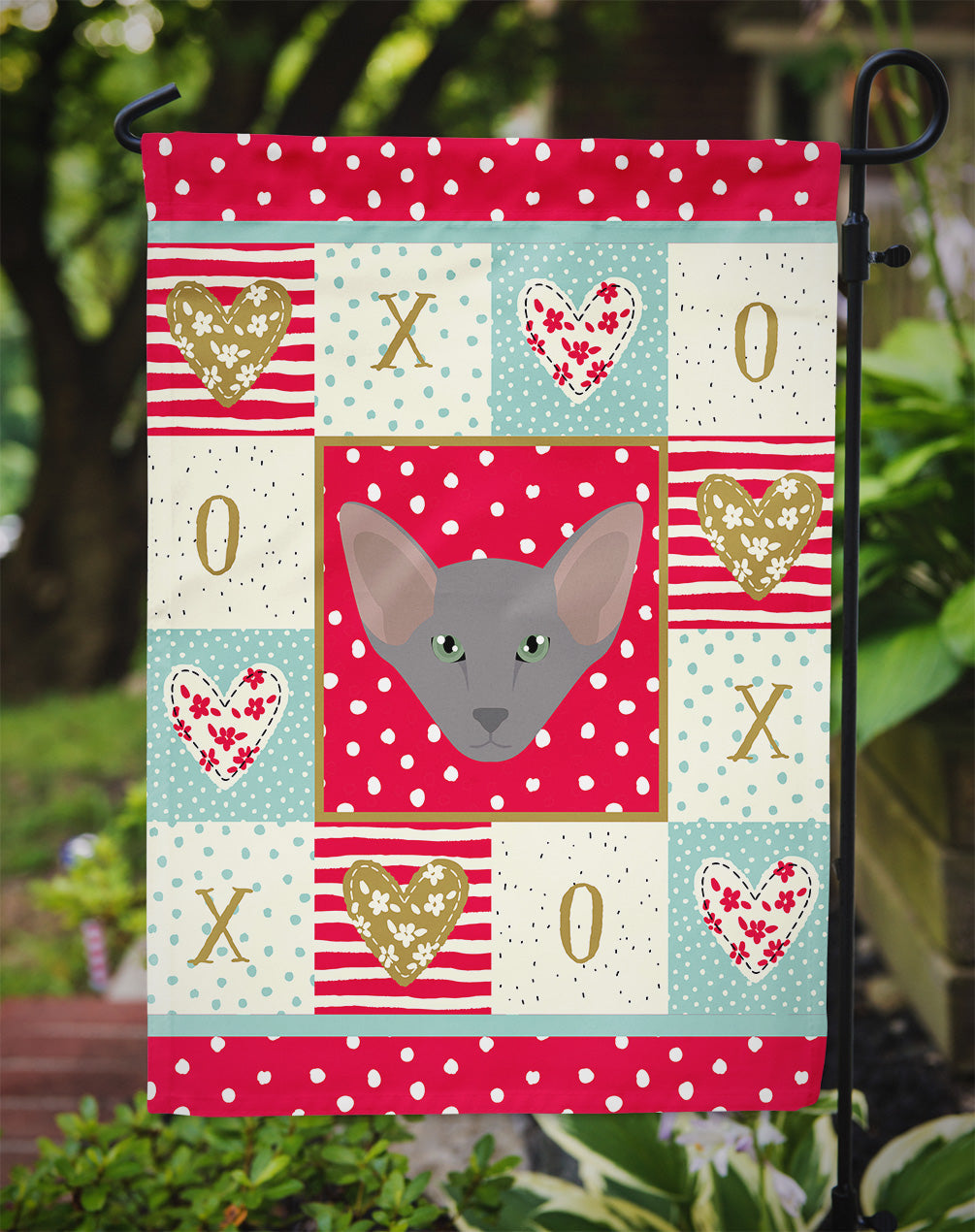 Oriental Shorthair Cat Love Garden Flag Mailbox Decorative Yard Banner Outside Patio Artwork for Flower Beds, Garden Size, Multicolor