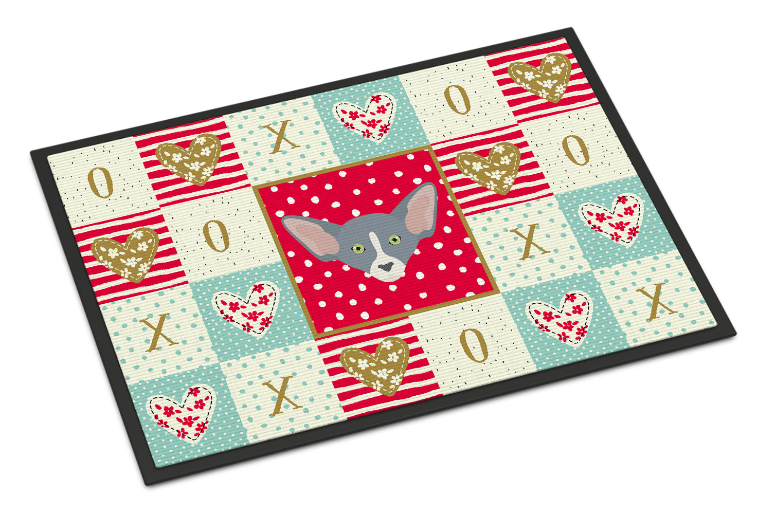 Peterbald Cat Love Doormat Indoor Outdoor 24H X 36W Front Door Mat Rugs for Entryway, Non Slip Washable Low Pile,